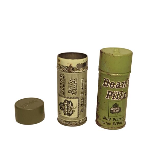 4 Vintage Metal Tins - 2 Doan's Pill Boxes & 2 Norelco Containers - Picture 3 of 10